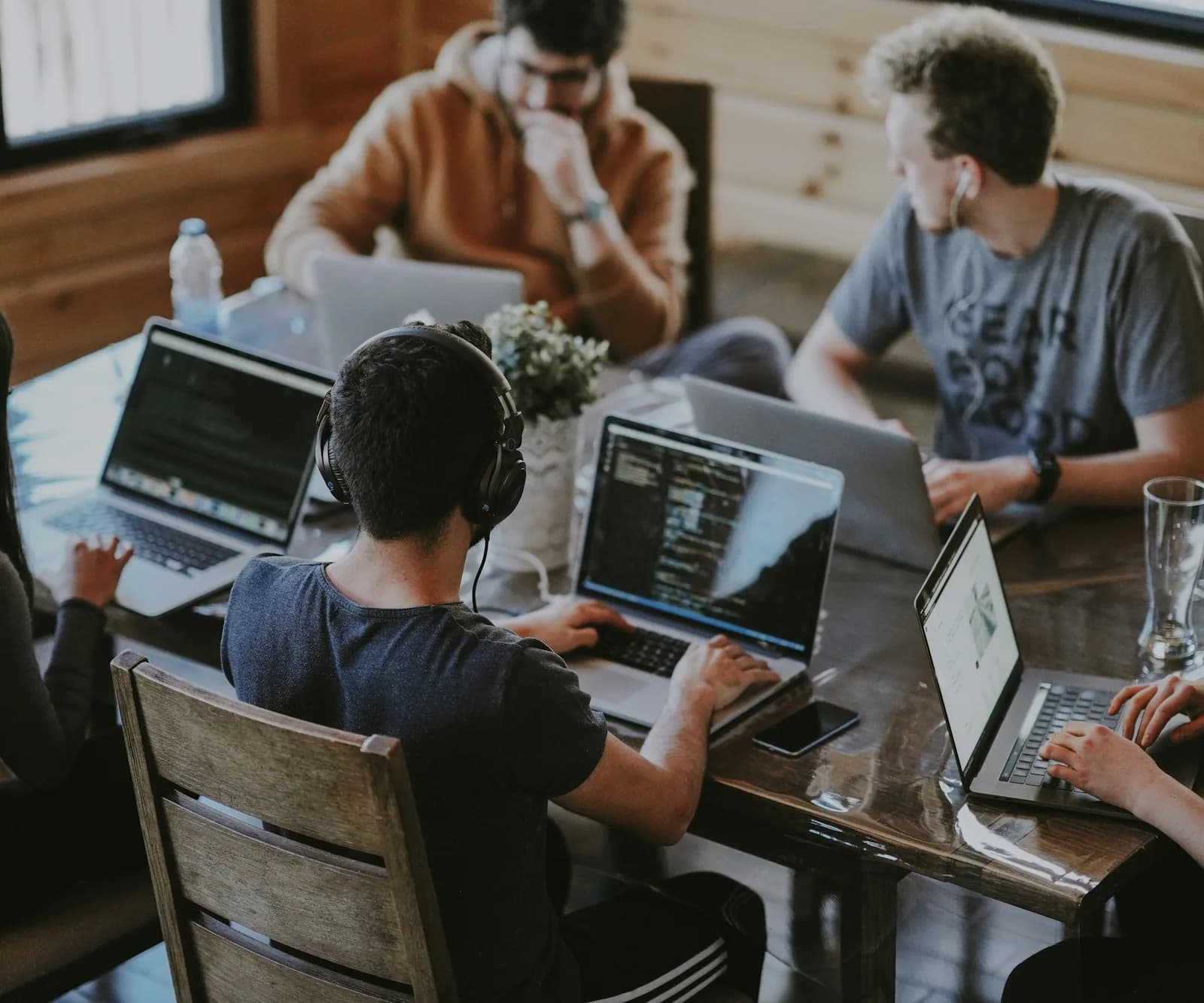 Web development team collaborating